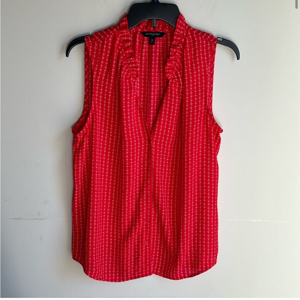 Banana Republic Red Sleeveless Blouse-medium